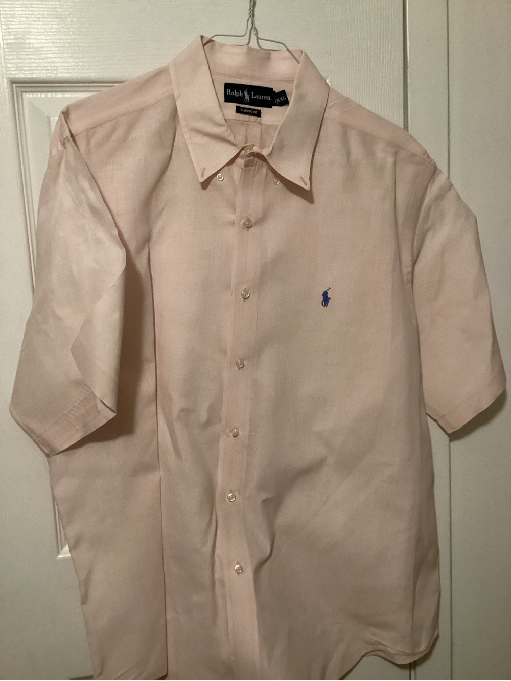 Ralph Lauren Men’s Light Pink Short-Sleeve Button-Up Dress Shirt
